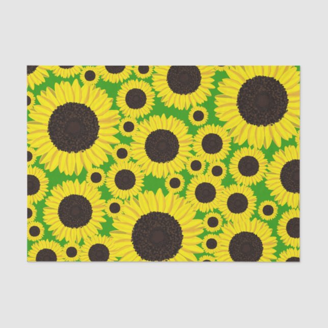Seda Sunflowers Cute Primer Papel de Tejido Fiesta de c (Anverso)