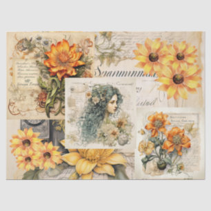 Seda Sunflowers & Girly Dreams Papel de tejidos de cole