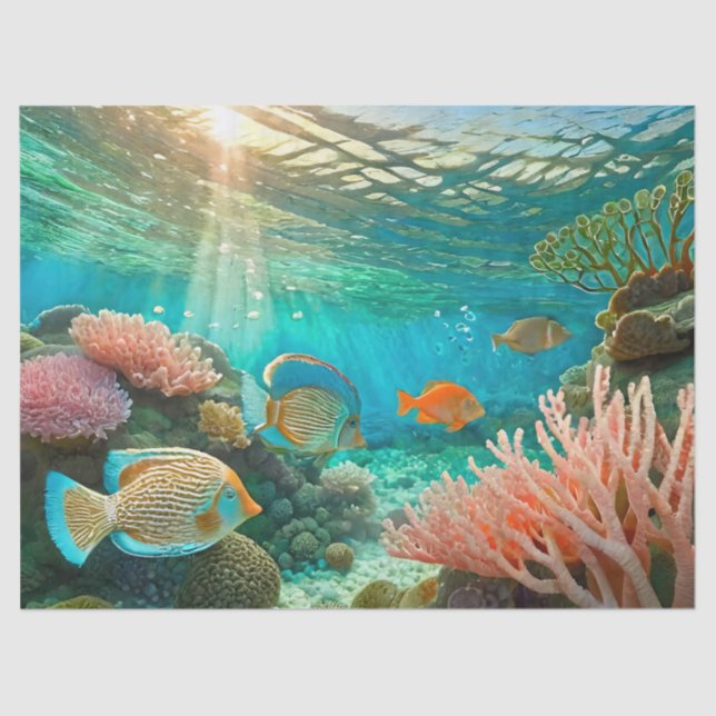 Seda Sunshine y Tangs subacuáticos, Diseño 4 Papel de t (Anverso)