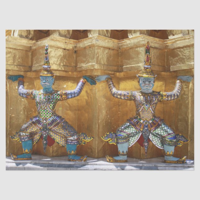 Seda tailandia temple guarda papel de tejido (Anverso)