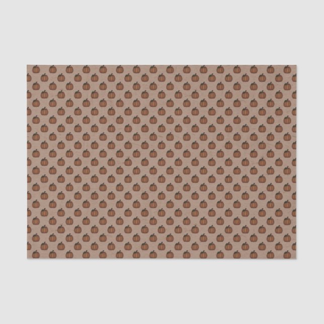 Seda Tan Pumpkin Papel de tejidos estampado (Anverso)
