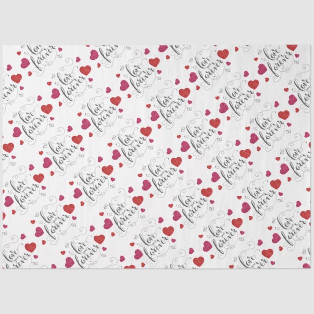 Seda Te amo por siempre papel de tejidos (Anverso)