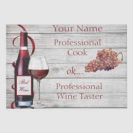 Seda Tejido de papel 2 Prof. Wine Taster PERSONALIZADO