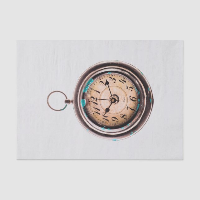 Seda Tejido de papel con la imagen del viejo reloj de b (Anverso)