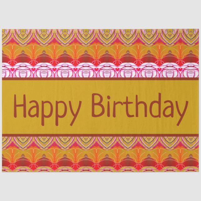 Seda Tejido de papel de cumpleaños audaz y decorativo (Anverso)