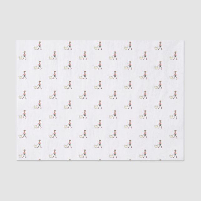 Seda Tejido decorativo de papel de perro Walker (Anverso)
