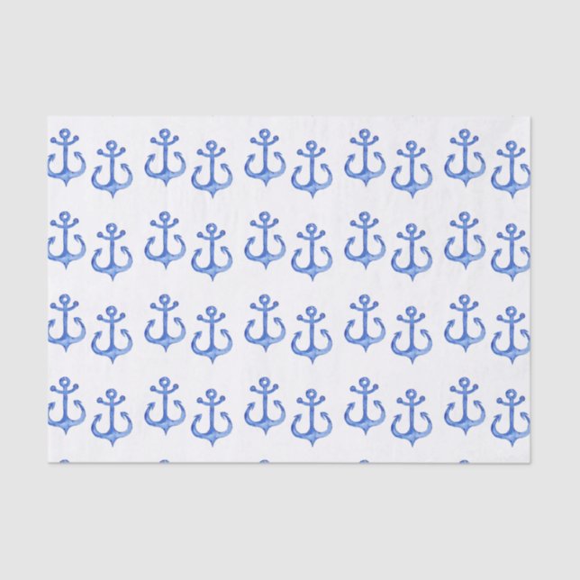 Seda Tema náutico | Papel de tejidos de los Anchores Az (Anverso)