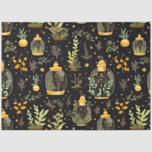 Seda Terrarios de Boho con plantas y papel teñido de de