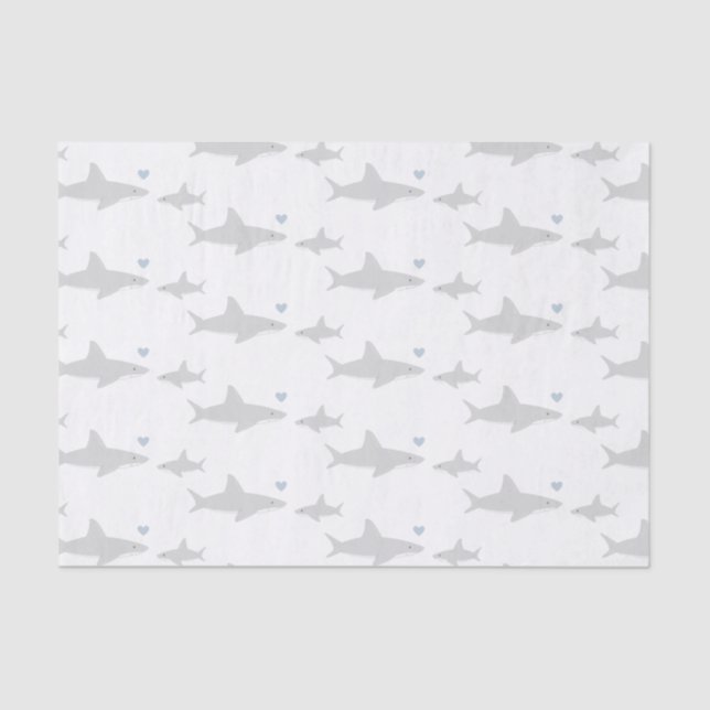 Seda Tiburones bandidos | Papel de tono de Baby Shower (Anverso)
