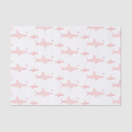 Seda Tiburones finos rosados blancos | Papel de tono de