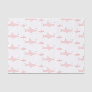 Seda Tiburones finos rosados blancos   Papel de tono de