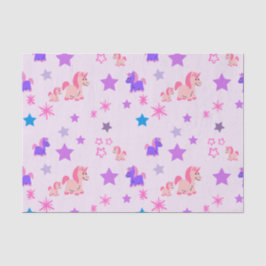 Seda Unicornios y estrellas de papel de tejidos
