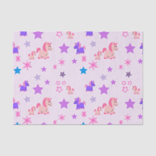 Seda Unicornios y estrellas de papel de tejidos