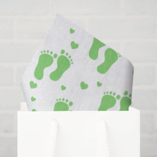 Seda Unisex pies verdes para bebé fiesta papel de tejid