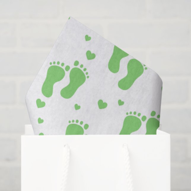 Seda Unisex pies verdes para bebé fiesta papel de tejid (Bolsa de regalo)