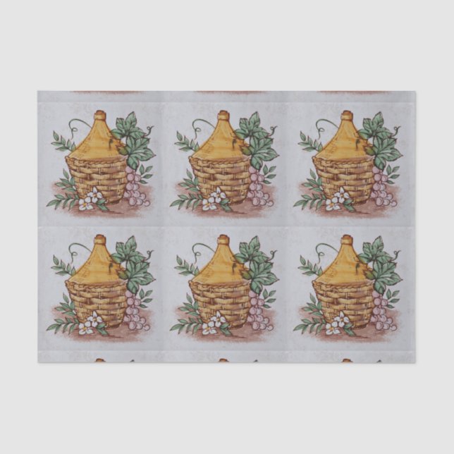 Seda uvas papel de tejido de botella de vino (Anverso)