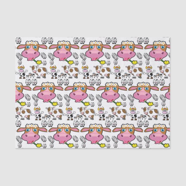 Seda Vacas de papel de tejido decorativo (Anverso)