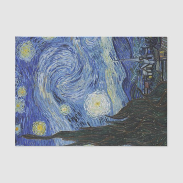 Seda Van Gogh El Papel Del Tejido De La Noche De La Imp (Anverso)
