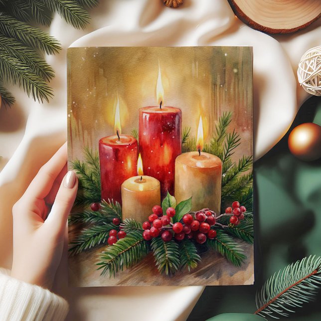 Seda Vela de Navidad alegre de papel de arroz con encan (Cheerful Christmas candle rice paper vintage charm)