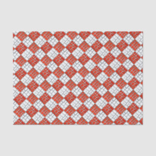 Seda VERIFICACIÓN EN ROJO Papel de Tejido MOSAICO