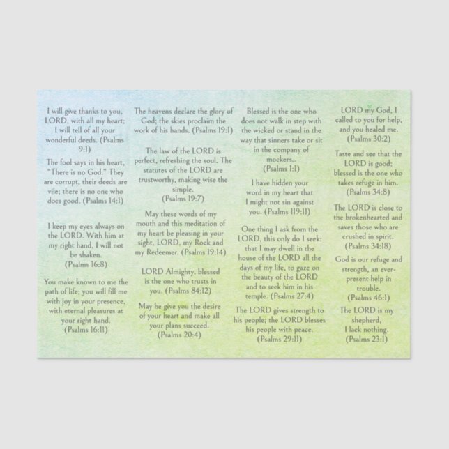 Seda Versos de salmo de la bíblica de papel antiguo par (Anverso)