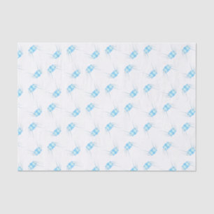 Seda Vida marina azul y blanca Papel de tejido animal