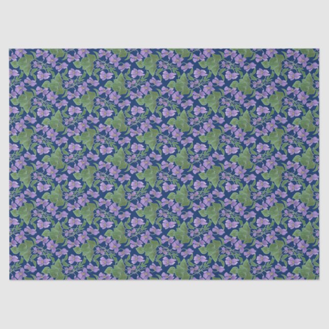Seda Violetas malvas en papel de Personalizado floral d (Anverso)