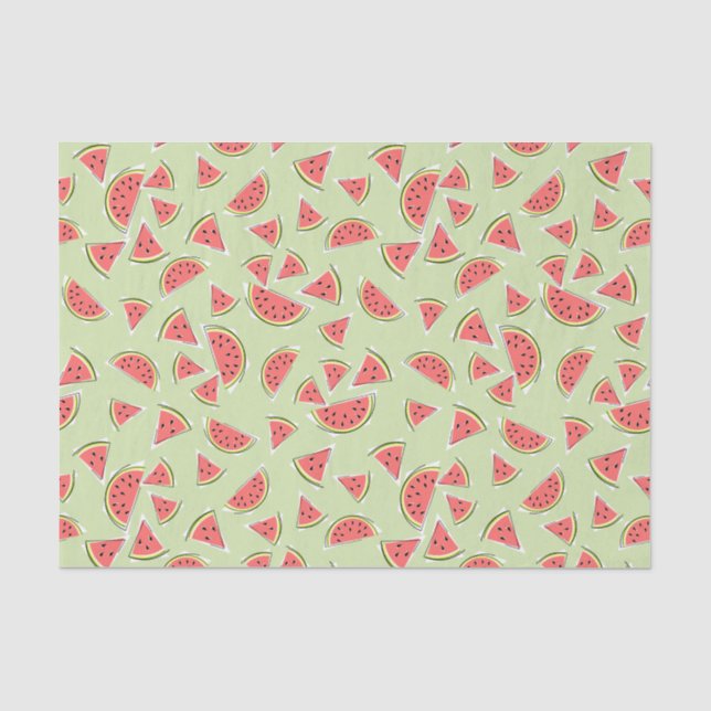 Seda Watermelon Papel de tejido multiverde (Anverso)