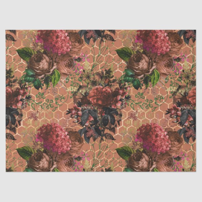 Seda Woodland Bee Series Design 18 Papel de tejidos (Anverso)