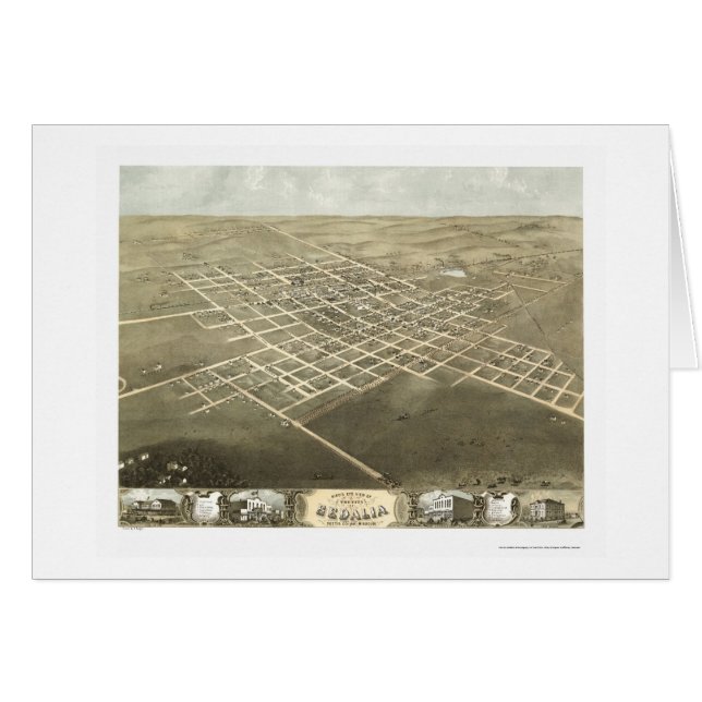 Sedalia, mapa panorámico del MES - 1869 (Anverso (Horizontal))