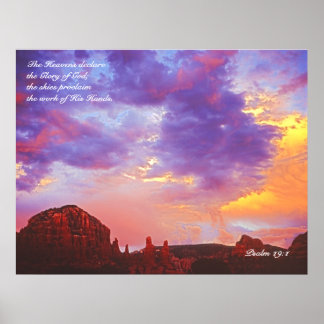 Sedona AZ Sunset Psalm 19:1 IMPRESIÓN POSTER