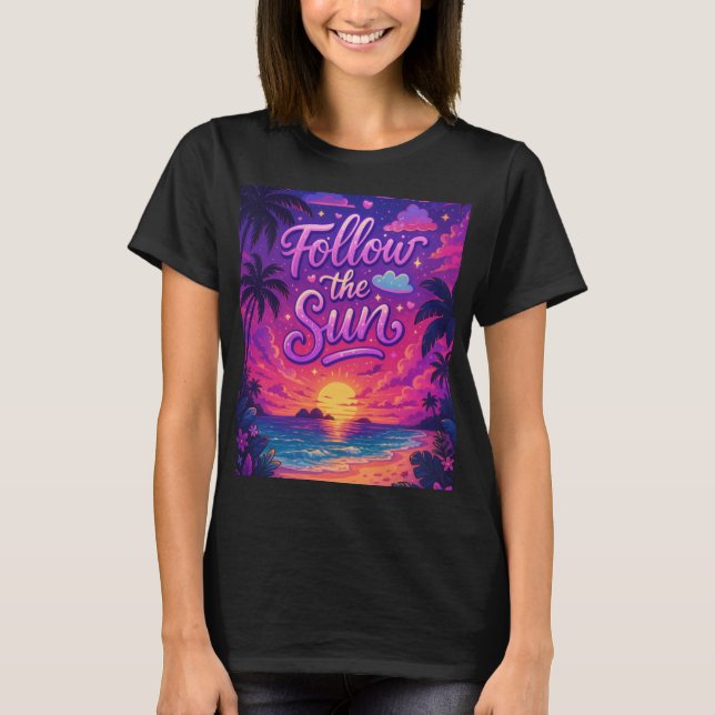 Seguir el sol - camiseta de niña linda (Anverso)