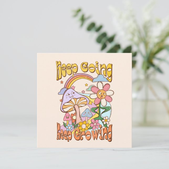 Seguir, seguir creciendo - champiñones y flores (Anverso de pie)