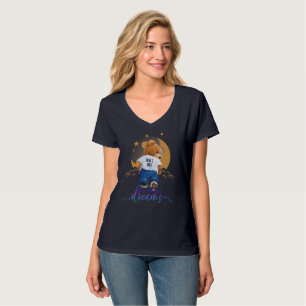 Seguir tus sueños   Camiseta de cuello V para muje