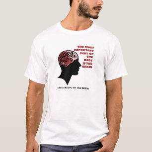 Según la camiseta divertida del cerebro