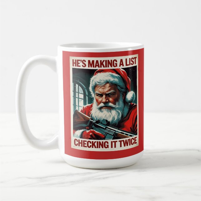 Segunda enmienda Santa Mug 2A Copa de Navidades (Izquierda)