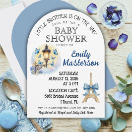 Segunda invitación de baby shower para niño parisi
