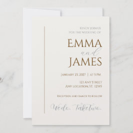 Segunda Invitación de Boda. Minimalista moderna