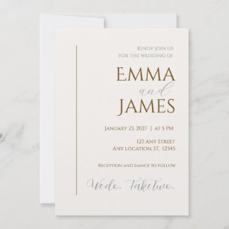 Segunda Invitación de Boda. Minimalista moderna