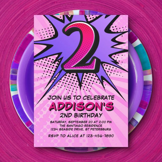 Segunda Invitación de cumpleaños de Superhéroe Chi (Subido por el creador)