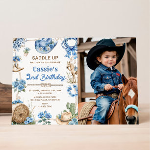 Segunda Invitación de Cumpleaños de Vaquero de Rod