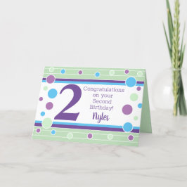 ¡Segunda tarjeta de niño personalizada de cumpleañ