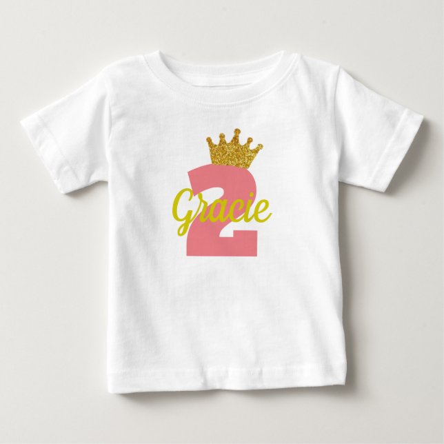 Segundo aniversario personalizado: Camisa de Chica (Anverso)