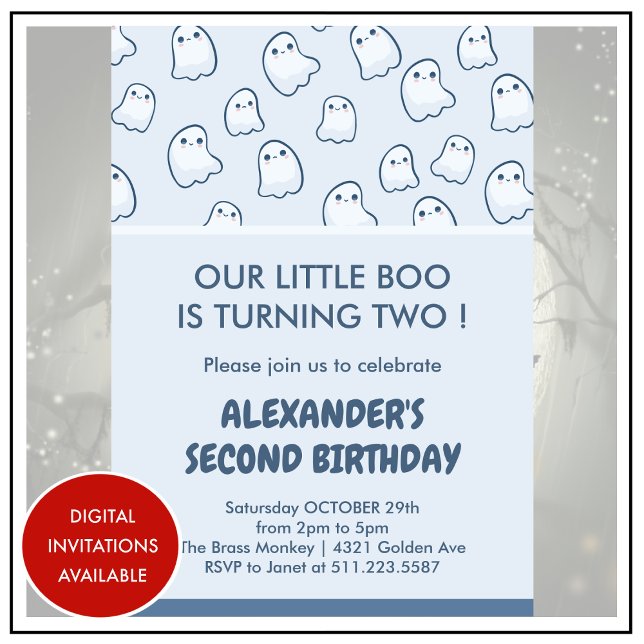 Segundo boo de invitaciones para cumpleaños de Hal (halloween-2nd-birthday-invitation-spooktacular-cute-1)