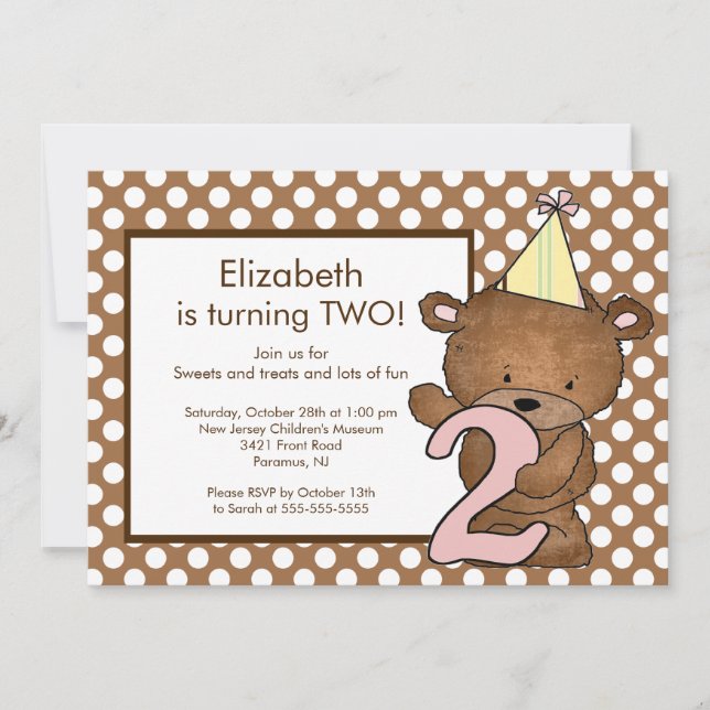 Segundo cumpleaños de invitación (Anverso)