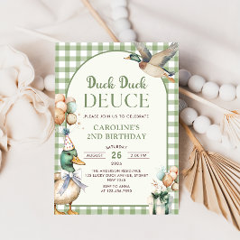 Segundo cumpleaños de la invitación al globo de Du