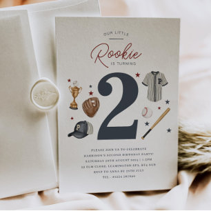 Segundo cumpleaños de Rookie - 2 invitaciones