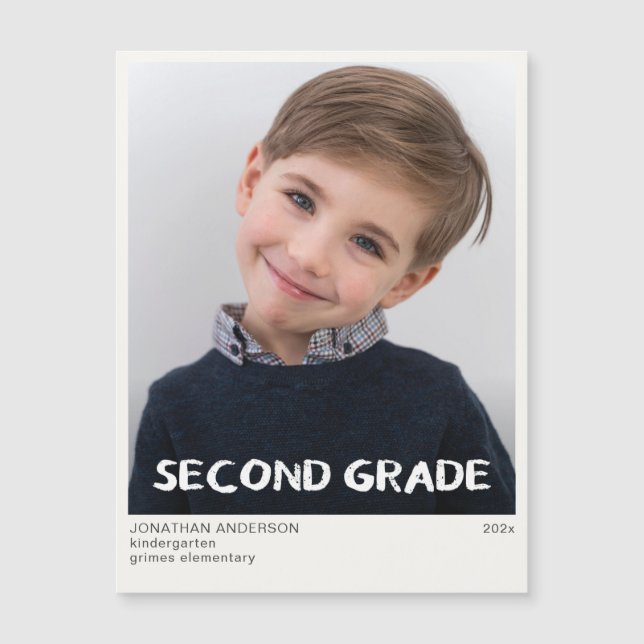 Segundo curso escolar foto Keepsake Magnet (Anverso)