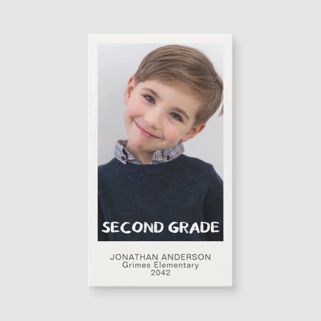 Segundo curso escolar foto Keepsake Magnet (Anverso)