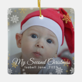 Segundo ornamento de copo de nieve para Navidades 